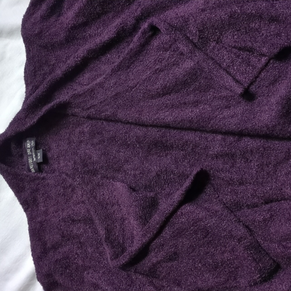 Barefoot Dreams Bamboo Chic Lite Purple Calypso Wrap Cardigan Sweater S/M✨ NEW! - Picture 13 of 16